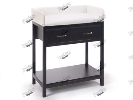 Çekmeceli Bebek Altı Açma (Değiştirme) Masası | Beyaz - Siyah